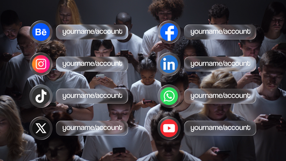 Social Media Liquid Glass Toolkit Titles template preview