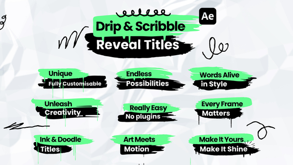 Drip & Scribble Reveal Titles Titles template preview