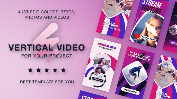 Education Vertical Carousel Video Displays template preview