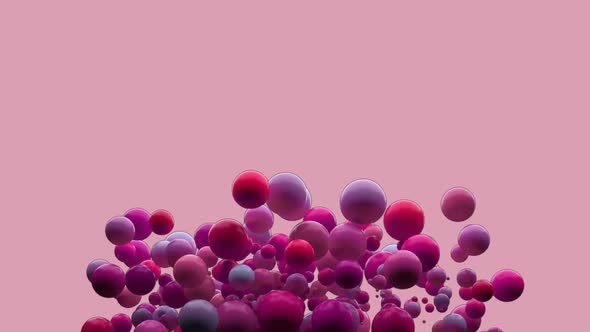 Pink and red bubbles on pink background alt