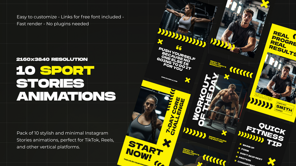 Sport Stories Elements template preview