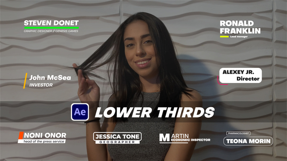 Lower Thirds Text Elements template preview