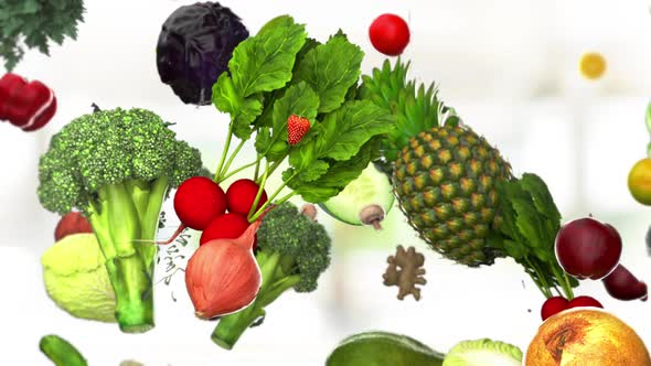 Mix Vegetables & Fruits Background