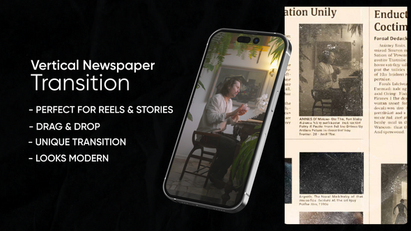 Vertical Newspaper Transition Elements template preview