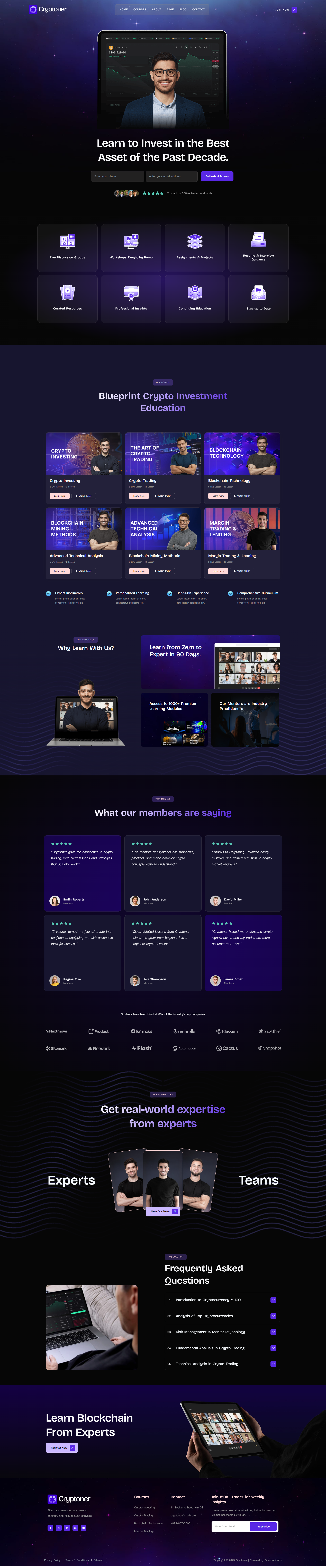 Cryptoner - Online Crypto Courses Elementor Template Kit by onecontributor