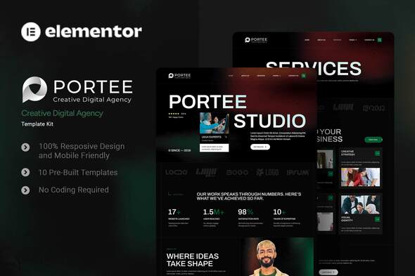 Portee – Creative Digital Agency Elementor Template Kit