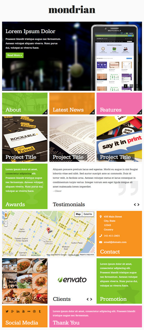 Mondrian Html Css Facebook Template By Glorm Themeforest Mondrian Html Css Facebook Template Marketing Corporate Preview Jpg Screenshot1