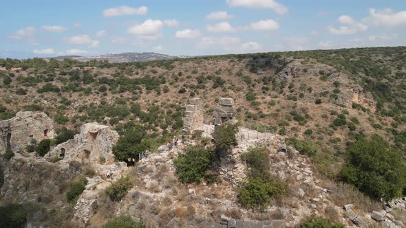 The Ruins of Montfort Castle are Located on a High Hill in the Upper Galilee in Northern Israel