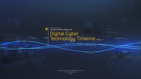 Digital Cyber Technology Timeline Video Displays template preview