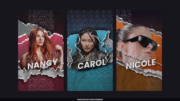 Crumple Tape Paper Collage Stories broadcast-packages template preview