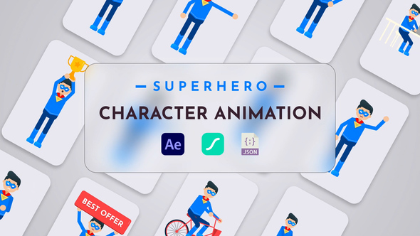 Superhero Character Animation Elements template preview