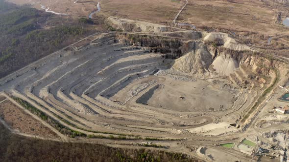 Aerial View of the Picturesque Countryside with Industrial Enterprise alt