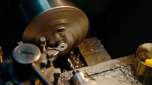 Milling Machine Cutting Parts Closeup