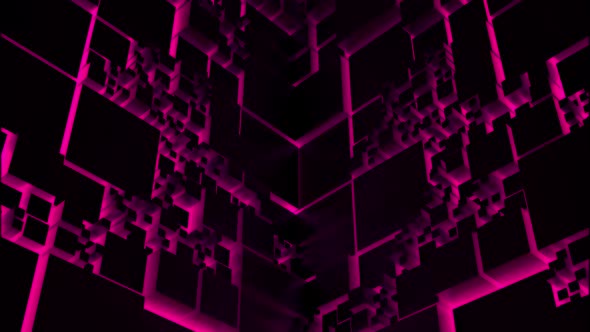 Seamless loop motion inside the dark futuristic tunnel alt