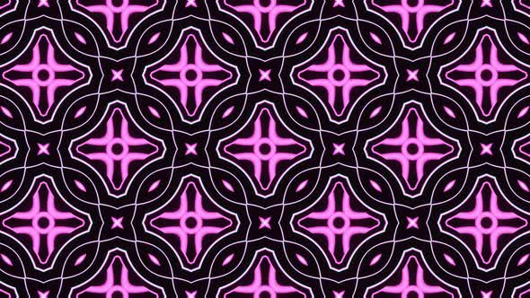 Pulsation of a Bright Looped Kaleidoscope of Abstract Shapes alt