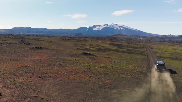 Road Across the Mountains of Landmannalaugar Iceland in Summer Season From Drone  Europe alt