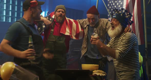 Men Celebrating Victory of USA Team alt