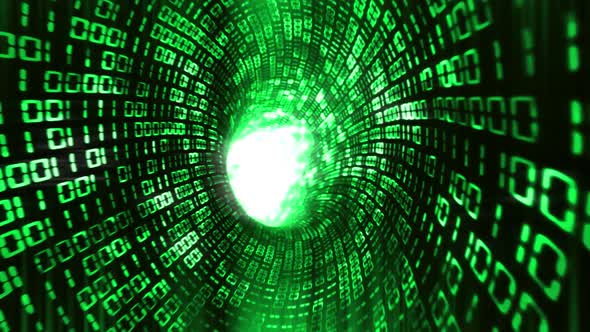 Abstract Digital Code Binary Tunnel 