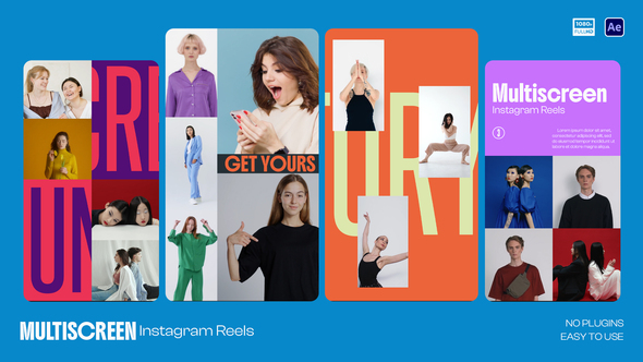 Multiscreen Instagram Reels Elements template preview