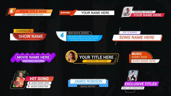 Modern Tv Titles Kit Titles template preview