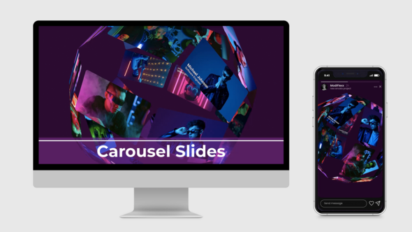 Carousel Slides Video Displays template preview