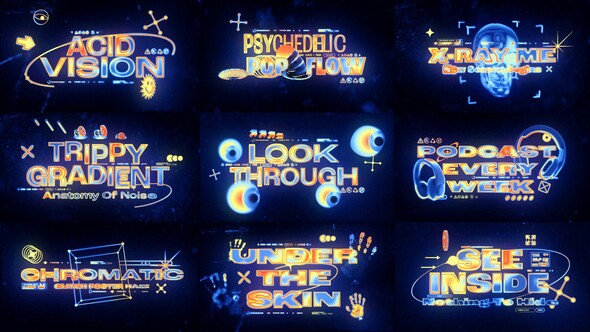 Neon Heat Titles Titles template preview