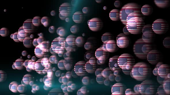 3d sphere flying america flag alt