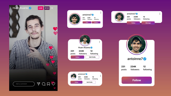 Instagram UI Elements Pack Elements template preview