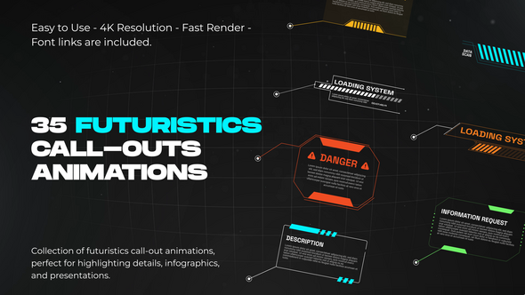 Futuristic Call-Outs Titles template preview