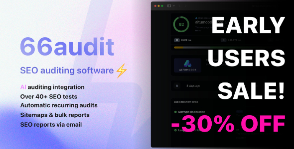 66audit – AI SEO auditing tool (SAAS)