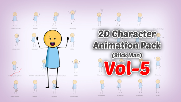 2D character Animation Pack Vol 5 (Stick Man) Product Promo template preview