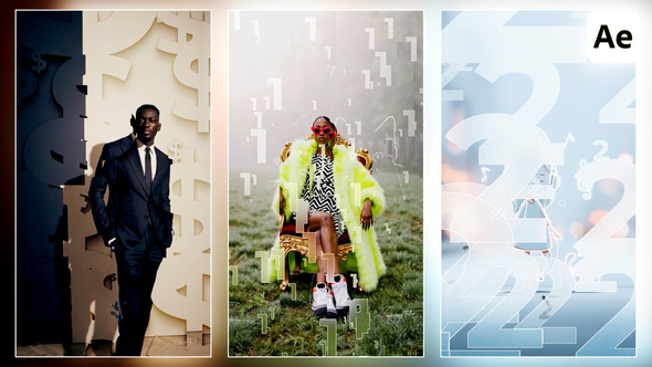 Text Logo Vertical Transitions Elements template preview