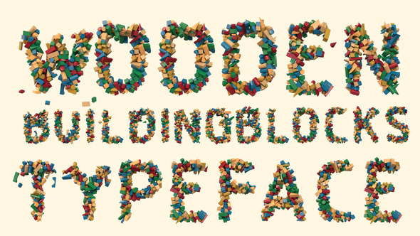 Dynamic Colorful Wooden Building Block Letters Titles template preview