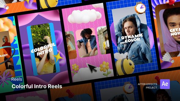 Reels - Colorful Intro After Effects Project Files Product Promo template preview