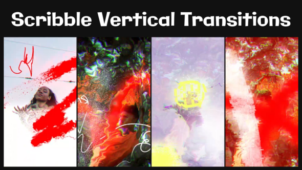 Scribble Vertical Transitions for After Effects Elements template preview