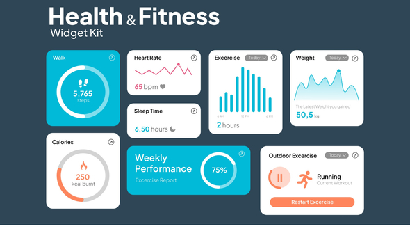 Health & Fitness UI Kit broadcast-packages template preview