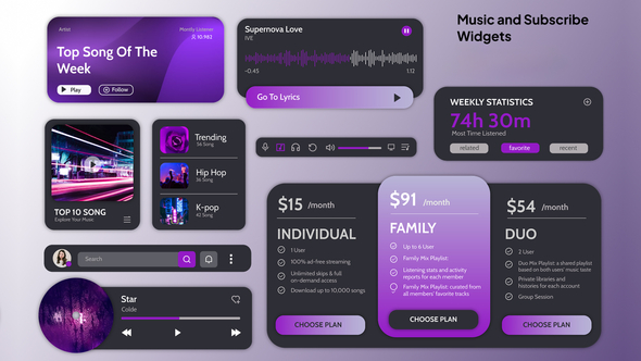 Music UI Kit Product Promo template preview