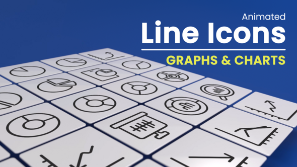 50 Animated Graphs and Charts Line Icons Infographics template preview