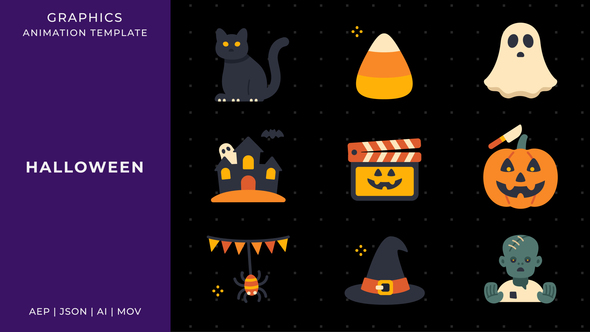 Halloween graphic animation template | After Effects Elements template preview