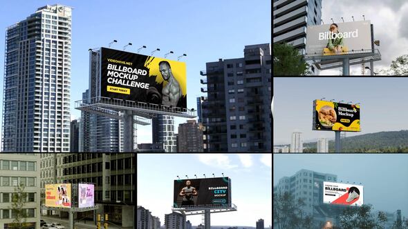 Realistic 3D Billboard Mockup Product Promo template preview
