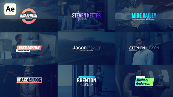 Animated Lower Thirds Elements template preview