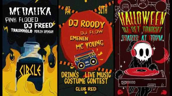 Vertical Halloween Party Flyers Product Promo template preview