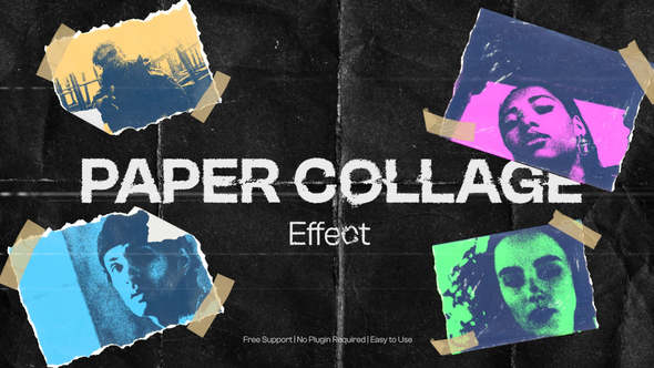 Paper Collage Elements template preview