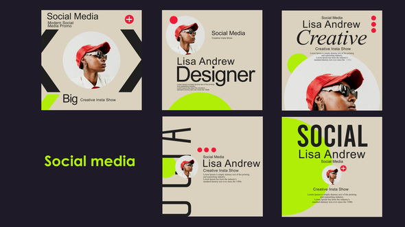 Social Media Elements template preview