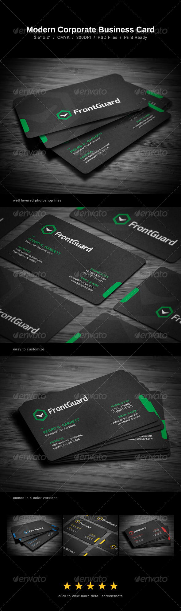 Modern Corporate Business Card - Business Cards Print Templates