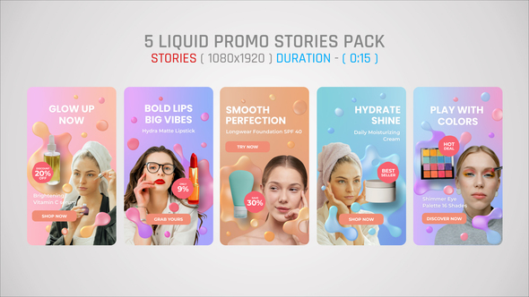 Liquid Promo Stories Pack Product Promo template preview