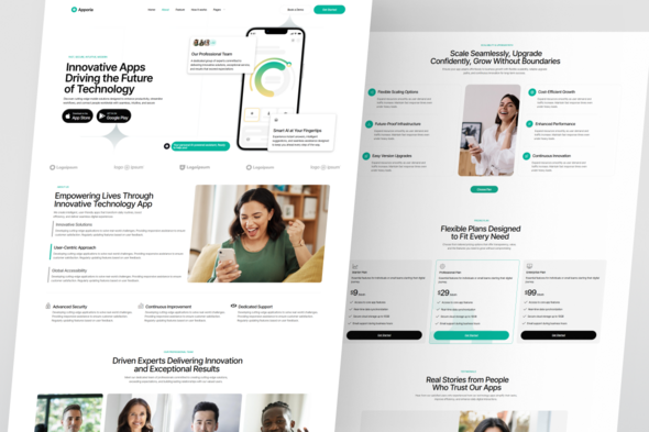 Apporia - Mobile App Landing Elementor Template Kit