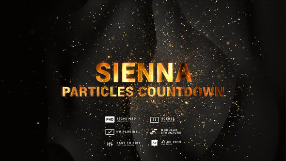 Sienna Particles Countdown 3in1 Backgrounds Elements template preview