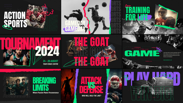 Sport Typography Titles template preview