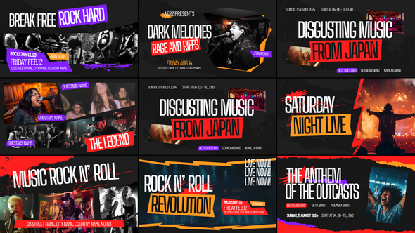 Music Typography Titles template preview